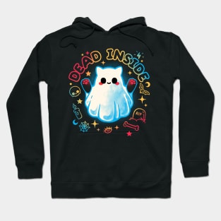 Cat ghost dead inside Hoodie